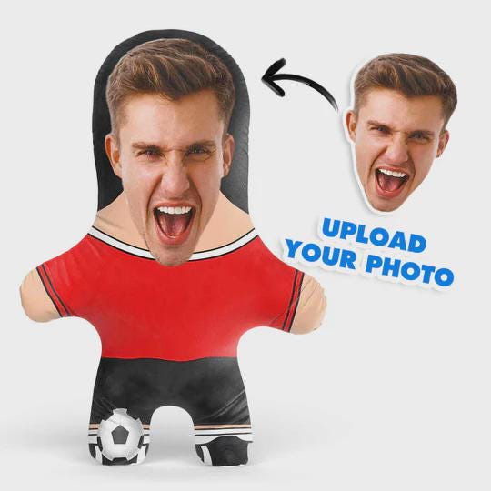 Footballer Face Pillow Personalised Teddy Bear