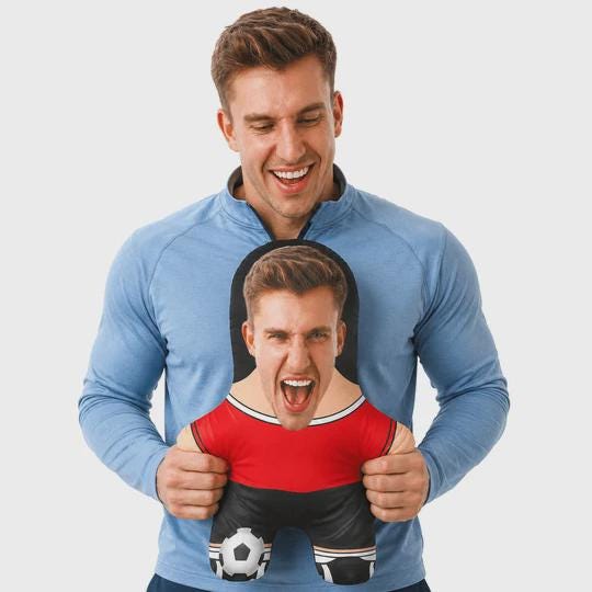 Footballer Face Pillow Personalised Teddy Bear