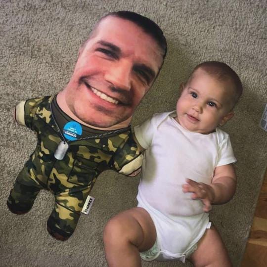 Soldier Face Pillow Personalised Teddy Bear
