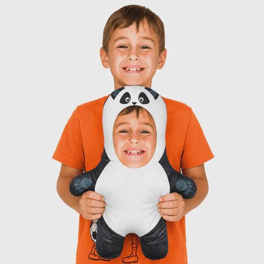 Personalised Panda Teddy Bear | Custom Photo Panda Pillow | Panda Lover Gift