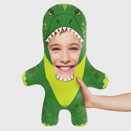 Personalised Dinosaur Teddy Bear | Custom Dino Photo Pillow | Dinosaur Lover Gift