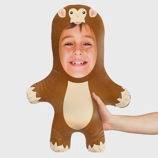 Personalised Monkey Teddy Bear | Custom Monkey Photo Pillow | Monkey Lover Gift