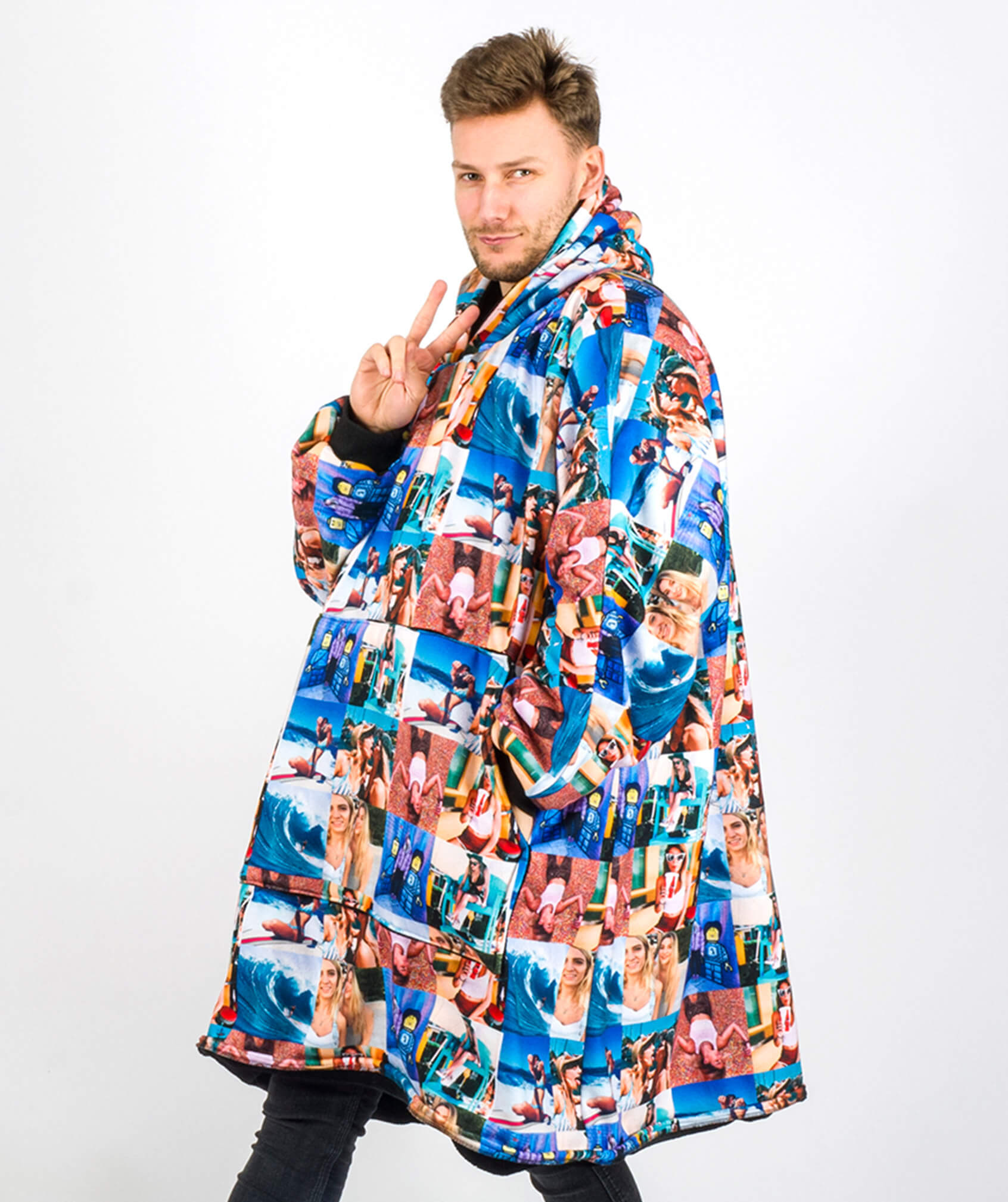 Photo Collage Chillzy Hoodie Blanket